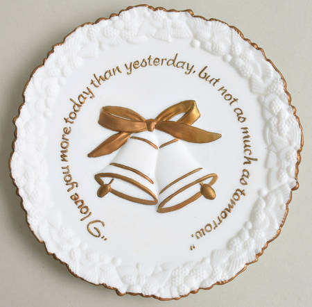 White Satin Anniversary Plates Anniversary Plate