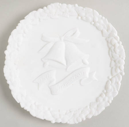 White Satin Anniversary Plates 25th Anniversary Plate