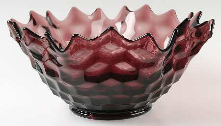 American Clear (Stem 2056) 11" Round Plum Whimsey Crimped Bowl