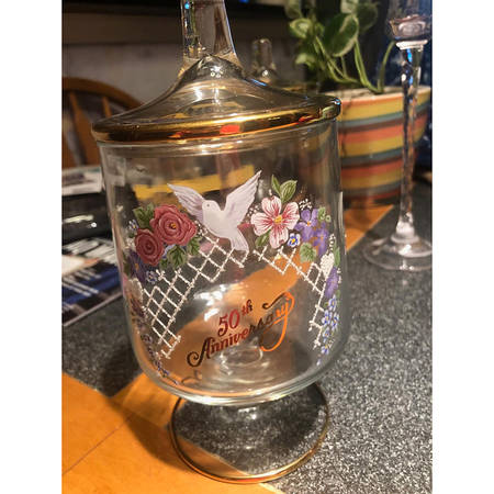 Anniversary (Giftware) Candy Jar & Lid by Fenton