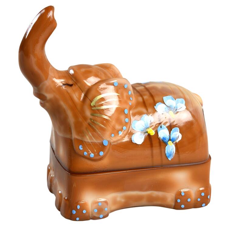 Animals and Figurines (Decorated, Not in Line) Elephant Trinket Box & Lid