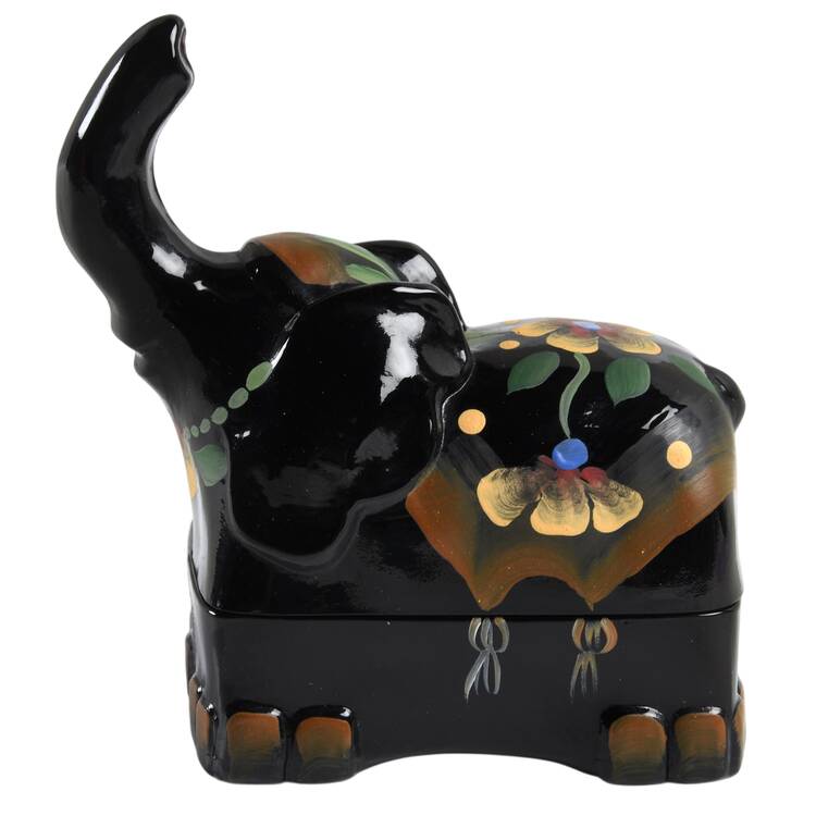 Animals and Figurines (Decorated, Not in Line) Elephant Trinket Box & Lid