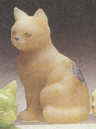 Blue Dogwood on Cameo Satin #5165 Sitting Cat