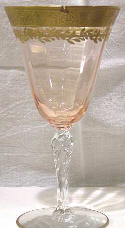 Leaf Twisted Rope (Various Colors) Pink Water Goblet