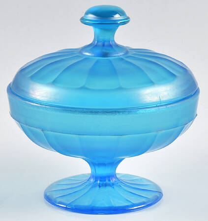 Celeste Blue (Stretch) (Early) Candy Dish & Lid