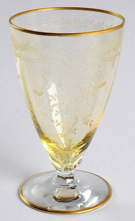 June Topaz-Yellow (Gold Trim) 9 Oz Footed Tumbler