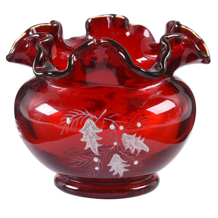 Ruby Holly 3" Double Crimped Vase