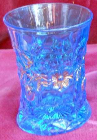 Honeycomb and Clover Blue (Gold Flat Tumbler