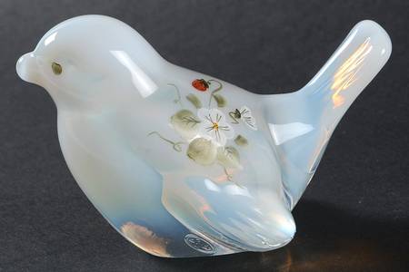 Strawberries on French Opalescent by Fenton