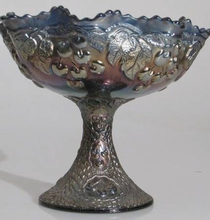 Cherry Circles Blue (Cobalt) Compote