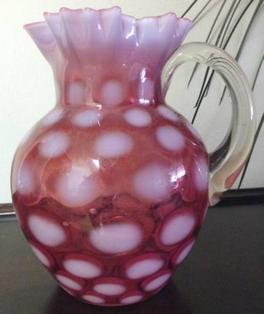 Coinspot Cranberry (Opalescent) Pitcher
