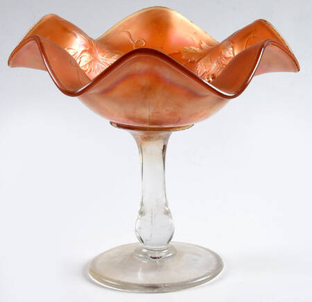 Vintage Marigold (Carnival) Round Compote (Height X Width)