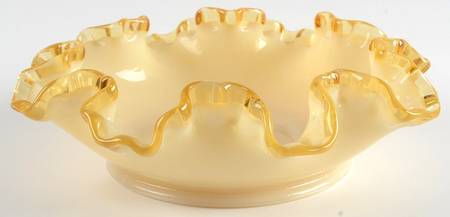 Gold Crest on Custard by Fenton