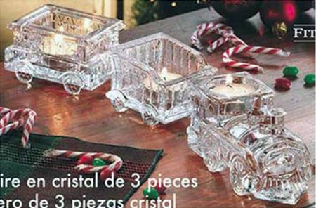 Holiday Locomotive (3 Piece) Train Shape Votive Tealight Set