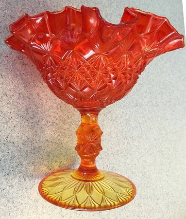 Fine Cut &amp; Block Orange (Colonial) by Fenton