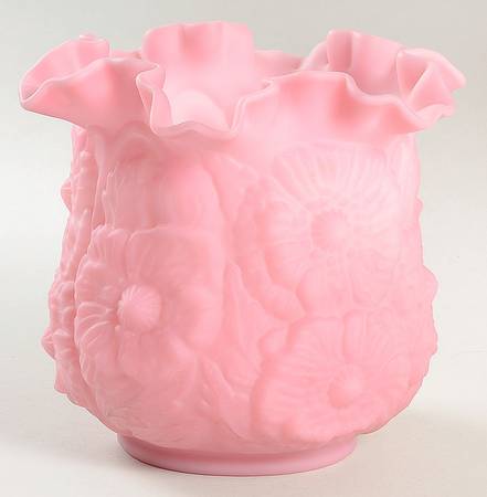 Poppy-Rose Satin 5" Crimped Vase
