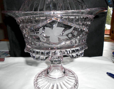 Diamond Mirror 12" Tall Compote No Lid
