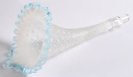 Diamond Lace-French Opalescent-Aqua Epergne Vase