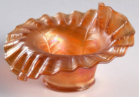 Fern Panels Marigold Carnival 6" Crimped Vase
