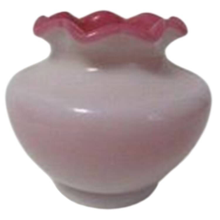 Peach Blow 4" Crimped Vase