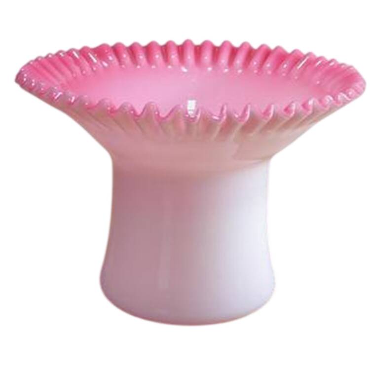 Peach Blow 8" Crimped Flared Vase