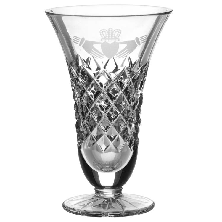 Claddagh Ring (Older, Etched Hands) 4" Bud Vase