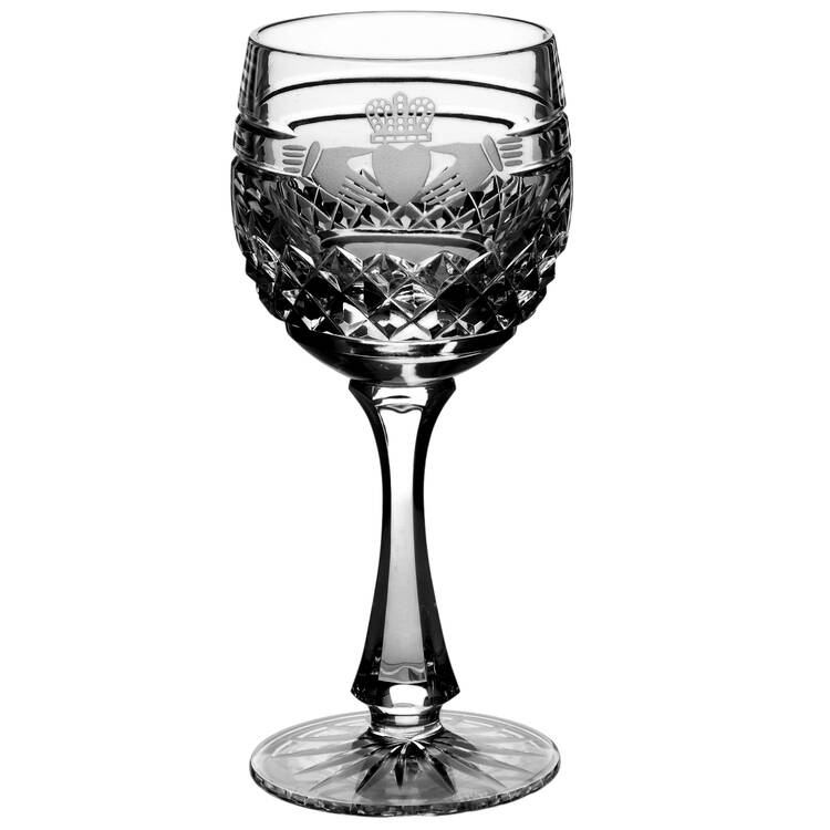 Claddagh Ring (Older, Etched Hands) Sherry Glass