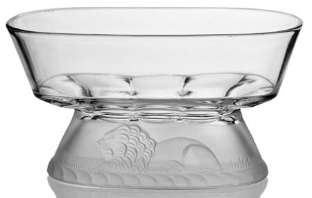 Lion Clear 6" Length Oval Compote No Lid