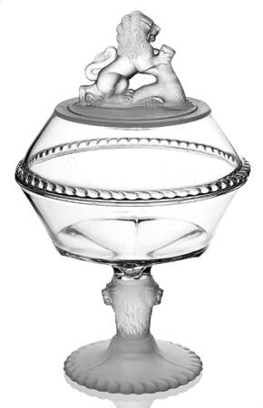 Lion Clear 7" Compote & Lid