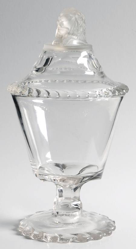 Lion Clear Round Compote & Lid (Height X Width)