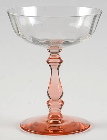 27P Pink (Pink Stem, Clear Bowl) Champagne/Tall Sherbet