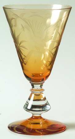 Bird of Paradise (Stem 896, Amber Stem) Wine Glass