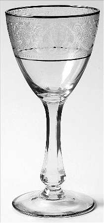 Brocade Silver (Stem L31) Wine Glass by Glastonbury - Lotus