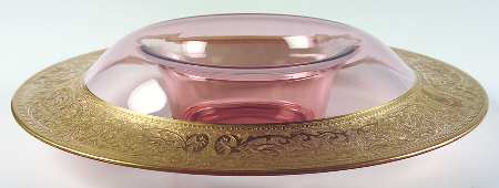 Decoration 889 Rose (Gold Encrusted) 13" Rolled Edge Bowl