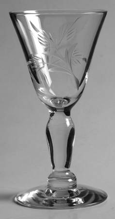 Flair Clear (Cut Leaf Design) Cordial Glass by Glastonbury - Lotus