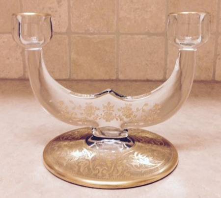 Georgian Gold Double Light Candlestick