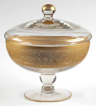 Georgian Gold Candy Dish & Lid