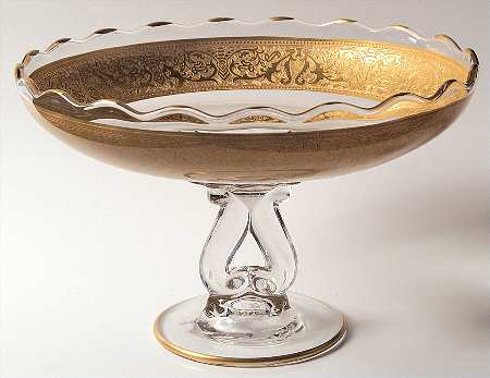 Georgian Gold Round Compote (Height X Width)
