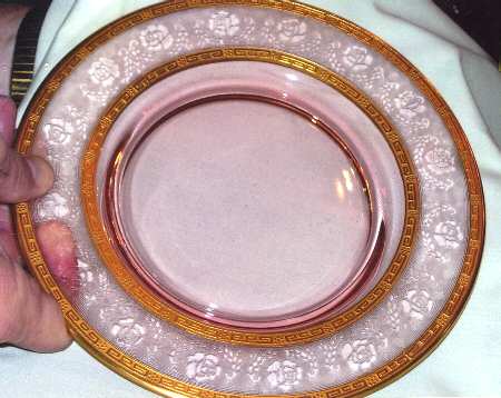Grecian (Pink Stem) Luncheon Plate