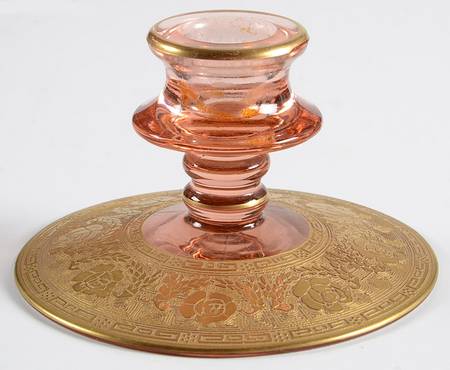 Grecian (Pink Stem) Single Light Candlestick