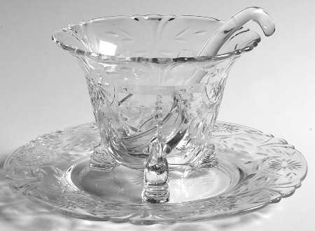 Hostess (Stem 75, Cut 17) Mayonnaise Bowl, Underplate and Ladle