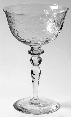 Hostess (Stem 67, Cut 17) Champagne/Tall Sherbet by Glastonbury - Lotus