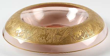 La Furiste Rose (Gold Encrusted) 10" Rolled Edge Bowl