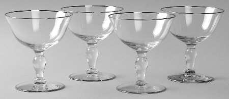 Prelude (Platinum Trim) Champagne Tall Sherbet - Set of 4