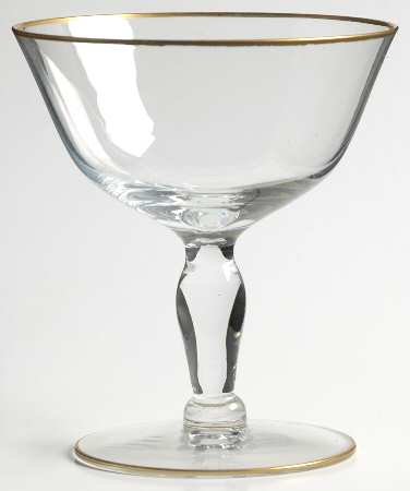 Princess Clear (Gold Trim) Champagne/Tall Sherbet