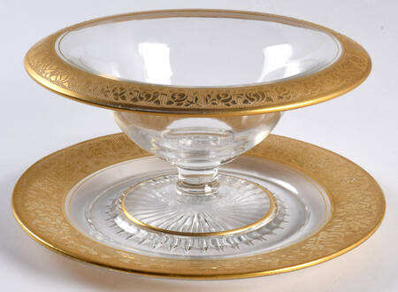 Rambler Rose 1125 Gold Mayonnaise Bowl and Underplate