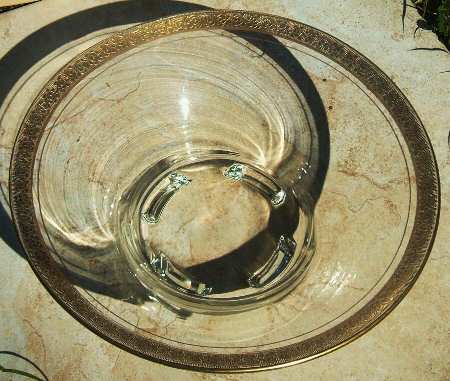 Rambler Rose 1125 Gold 12" 4-Toed Footed Bowl