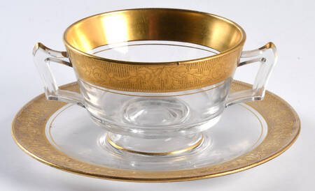 Rambler Rose 35 Gold (Non Optic) Bouillon Cup & Saucer Set