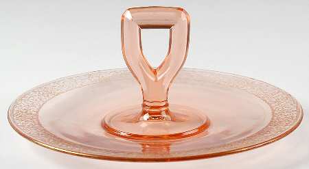 Rambler Rose 35 Rose Tint Center Handle Tray by Glastonbury - Lotus