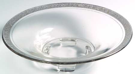 Rambler Rose 1125 Platinum 12" 4-Toed Footed Bowl